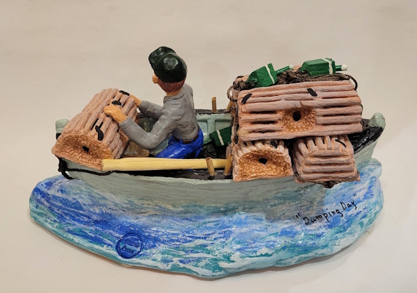 a fisherman setting traps on the first day of the season